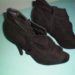 Womens"PAPRIKA"High Heel Stiletto Faux Suede Peep